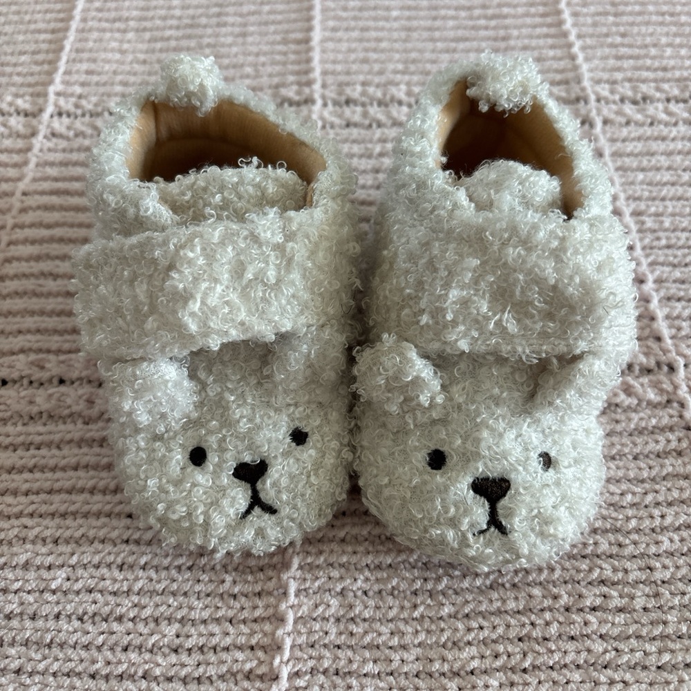 Adorable Cream Teddy Bear Kids Shoes